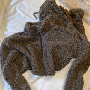 SKIMS Brown Sherpa Jacket & Jogger Set